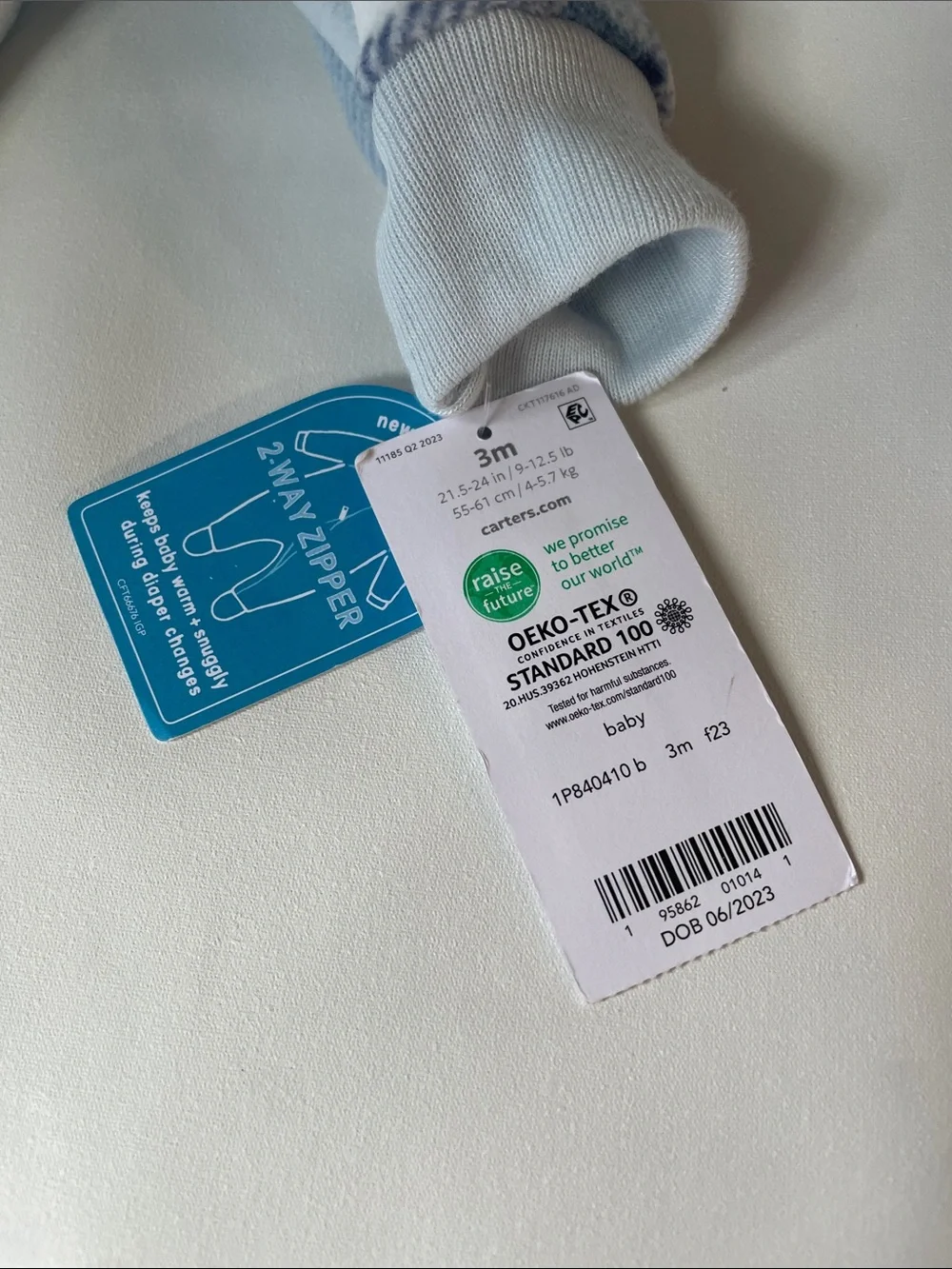 Carters coverage zipper